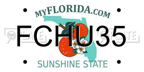 FCHU35 Florida License Plate