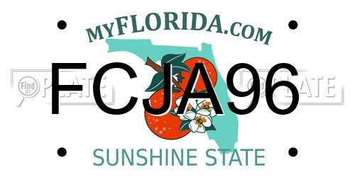 FCJA96 Florida License Plate