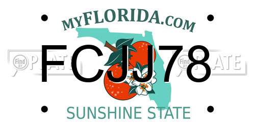 FCJJ78 Florida License Plate