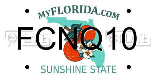 FCNQ10 Florida License Plate