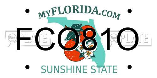 FCO81O Florida License Plate