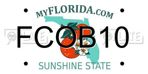 FCOB10 Florida License Plate