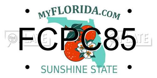 FCPC85 Florida License Plate