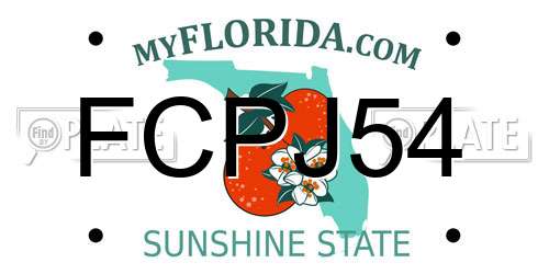 FCPJ54 Florida License Plate