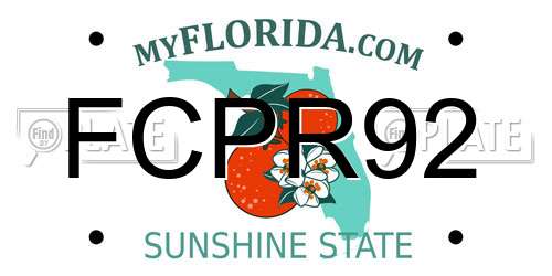 FCPR92 Florida License Plate