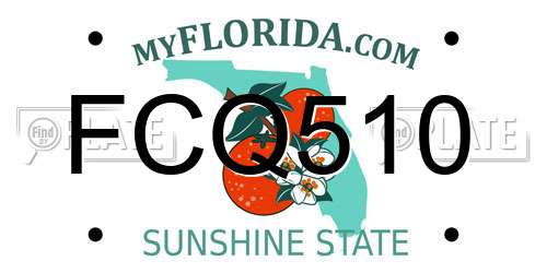 FCQ510 Florida License Plate