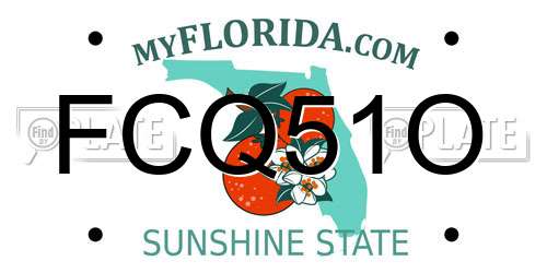 FCQ51O Florida License Plate