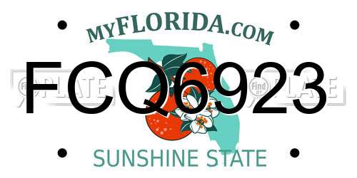 FCQ6923 Florida License Plate