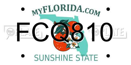 FCQ810 Florida License Plate