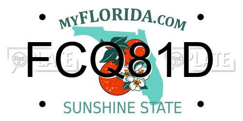 FCQ81D Florida License Plate