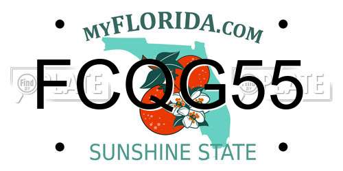 FCQG55 Florida License Plate