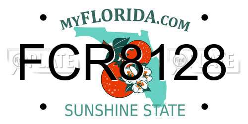 FCR8128 Florida License Plate
