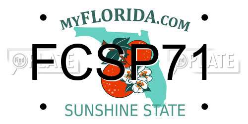 FCSP71 Florida License Plate