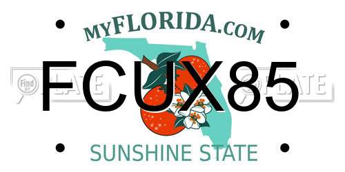 FCUX85 Florida License Plate