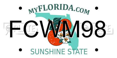 FCWM98 Florida License Plate