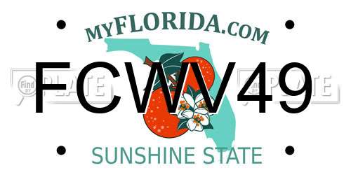 FCWV49 Florida License Plate