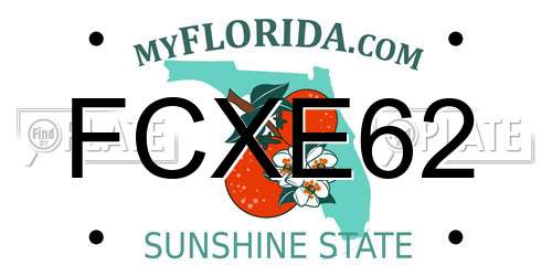 FCXE62 Florida License Plate