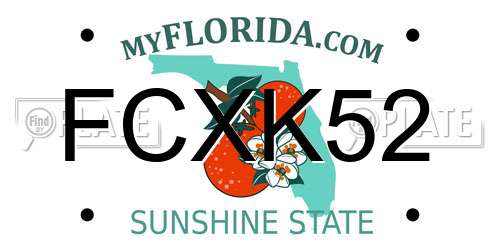 FCXK52 Florida License Plate