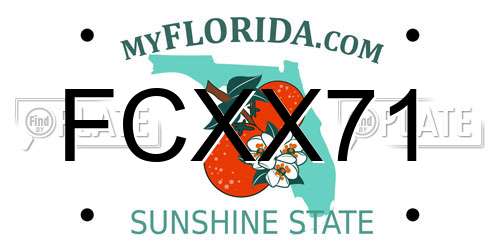 FCXX71 Florida License Plate