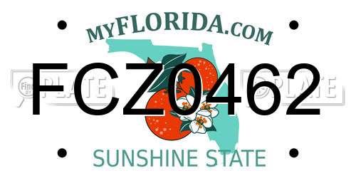 FCZ0462 Florida License Plate