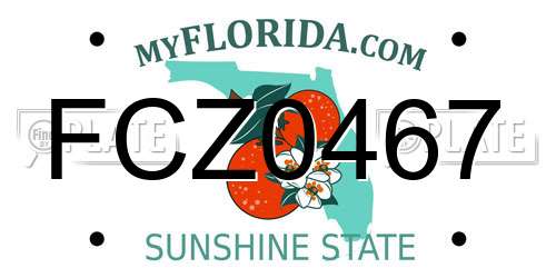 FCZ0467 Florida License Plate