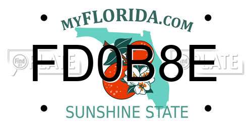 FD0B8E Florida License Plate