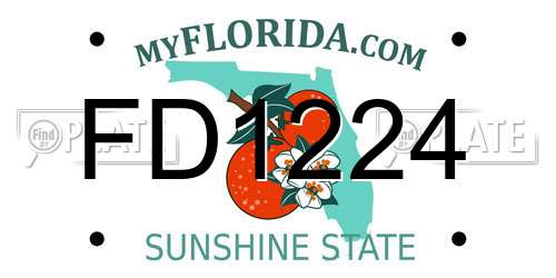 FD1224 Florida License Plate