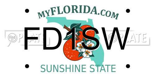 FD1SW Florida License Plate