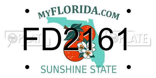 FD2161 Florida License Plate