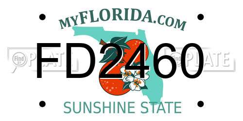 FD2460 Florida License Plate