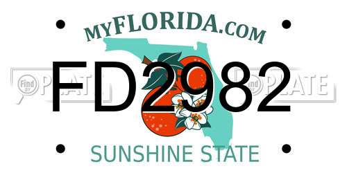 FD2982 Florida License Plate