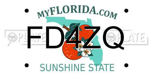 FD4ZQ Florida License Plate