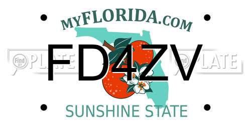 FD4ZV Florida License Plate