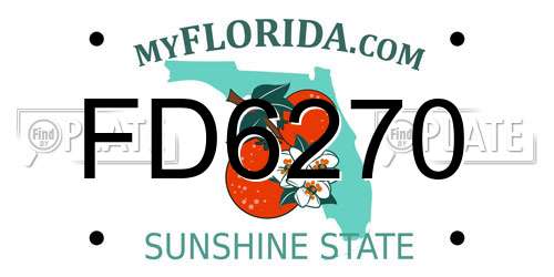 FD6270 Florida License Plate