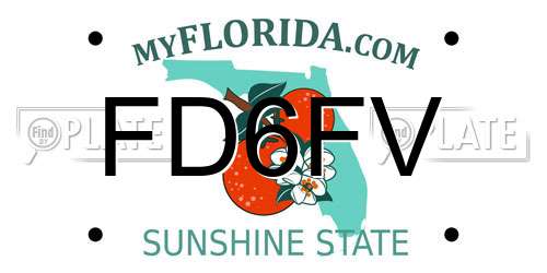 FD6FV Florida License Plate