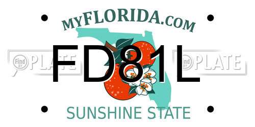 FD81L Florida License Plate