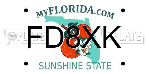 FD8XK Florida License Plate