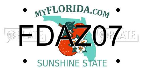 FDAZ07 Florida License Plate