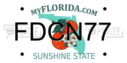 FDCN77 Florida License Plate