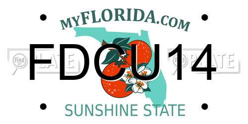 FDCU14 Florida License Plate