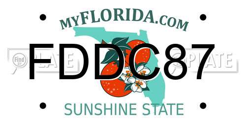 FDDC87 Florida License Plate