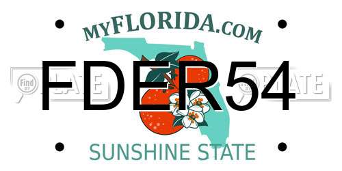 FDER54 Florida License Plate