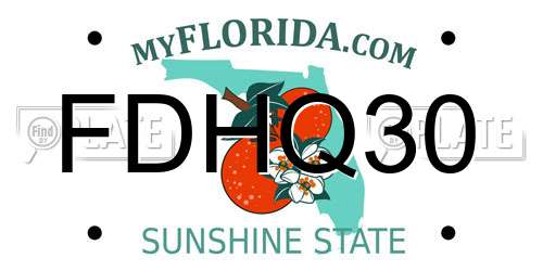FDHQ30 Florida License Plate