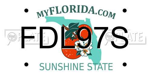 FDL97S Florida License Plate