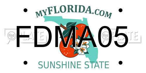 FDMA05 Florida License Plate