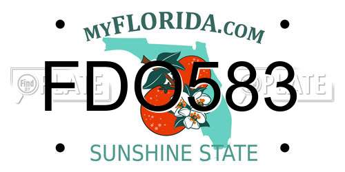 FDO583 Florida License Plate