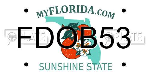 FDOB53 Florida License Plate