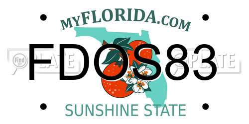 FDOS83 Florida License Plate