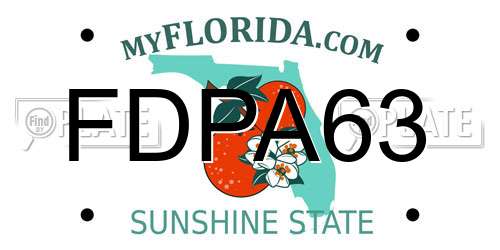 FDPA63 Florida License Plate