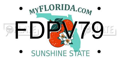 FDPV79 Florida License Plate